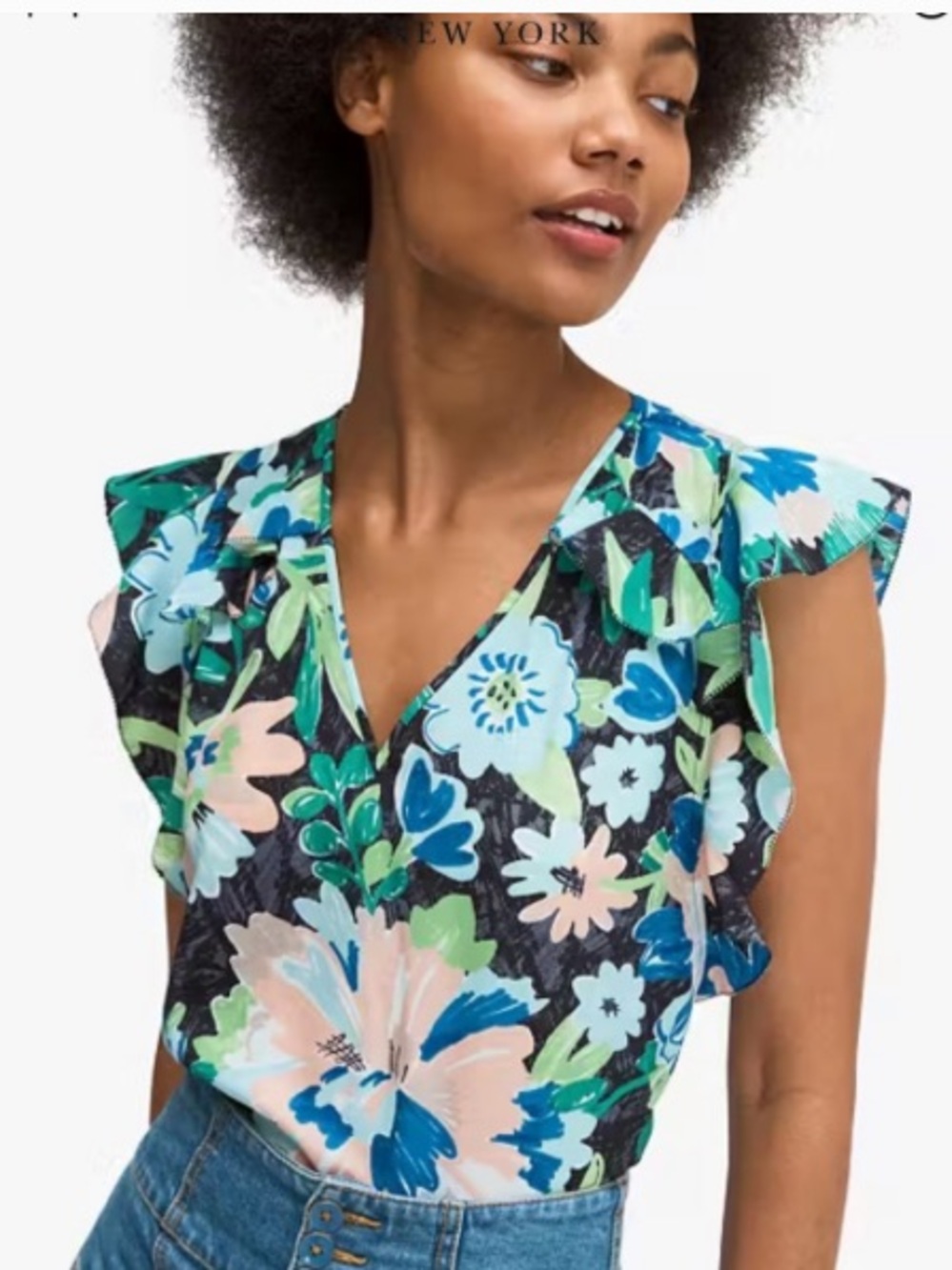 Kate Spade Short Sleeve Floral Top